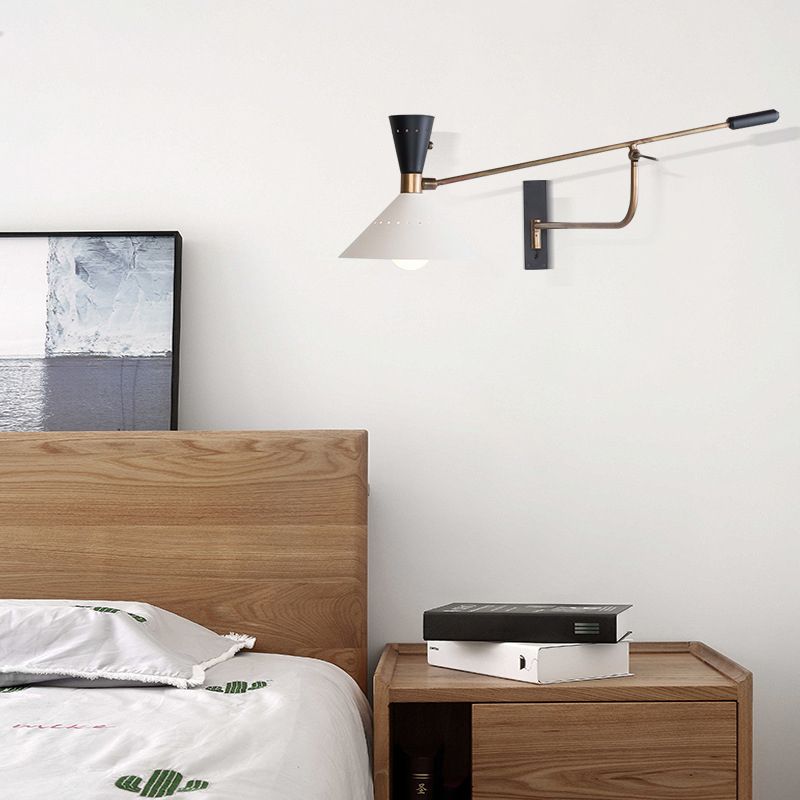 Carins Wall Lamp Nordic Creative Adjustable Metal White, Bedroom