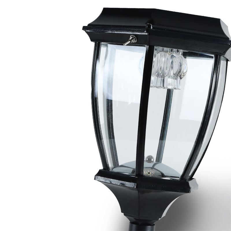 Pena Vintage Lantern Solar Outdoor Path Light, Black/Bronze