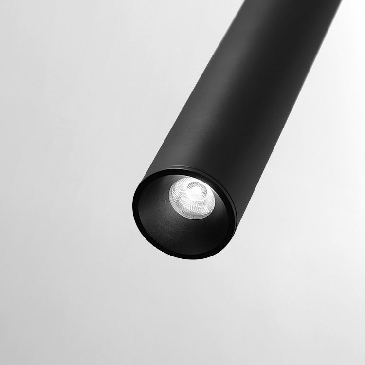Edge Minimalist Cylinder Black Pendant Light, 9"/11"