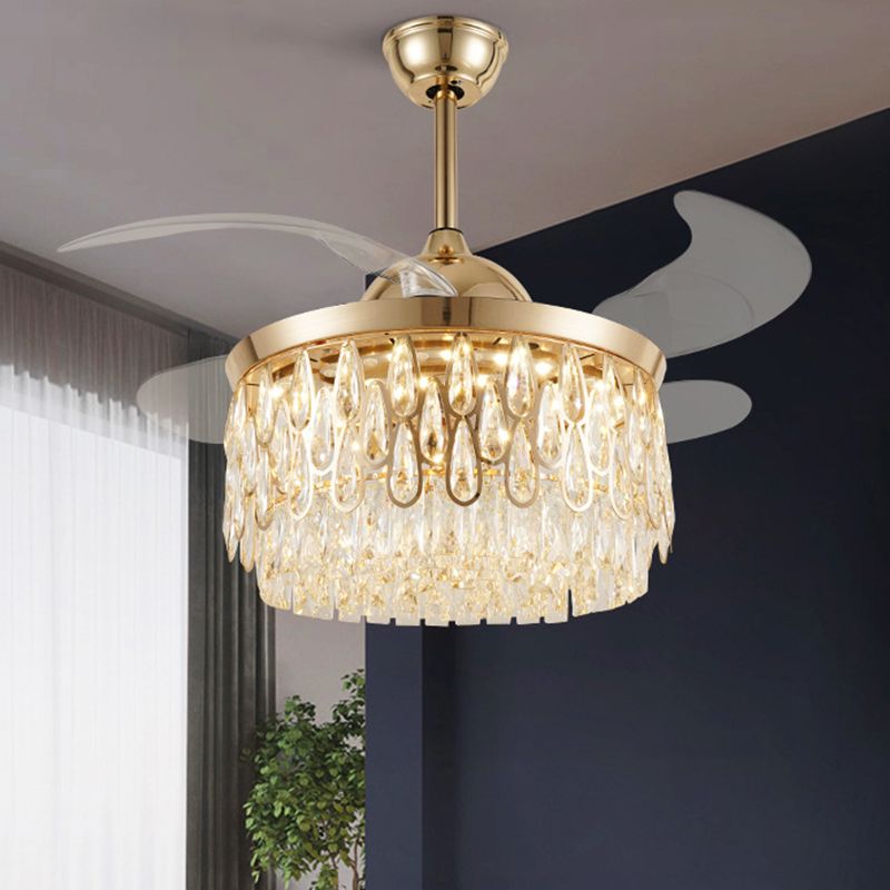 Kirsty Crystal Ceiling Fan with Light, DIA 42.1"