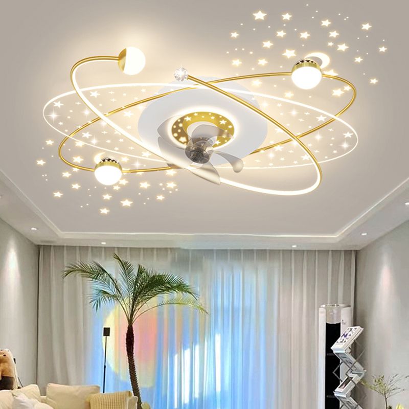 Madina Starry Ceiling Fan with Light, 3 Color, L 43"