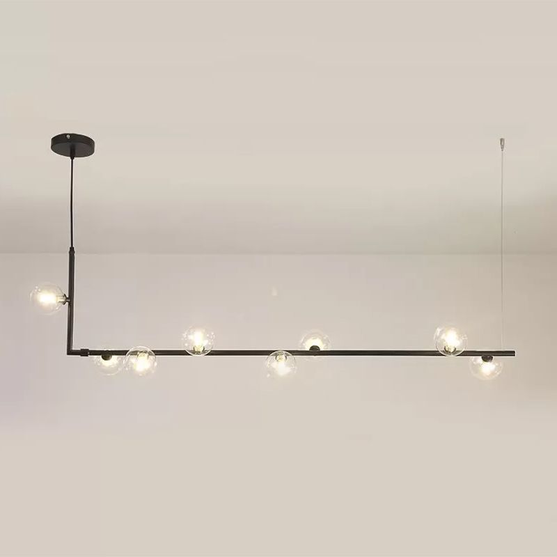 Valentina Minimalist Linear Pendant Light, Black & Gold, 6/8 Heads