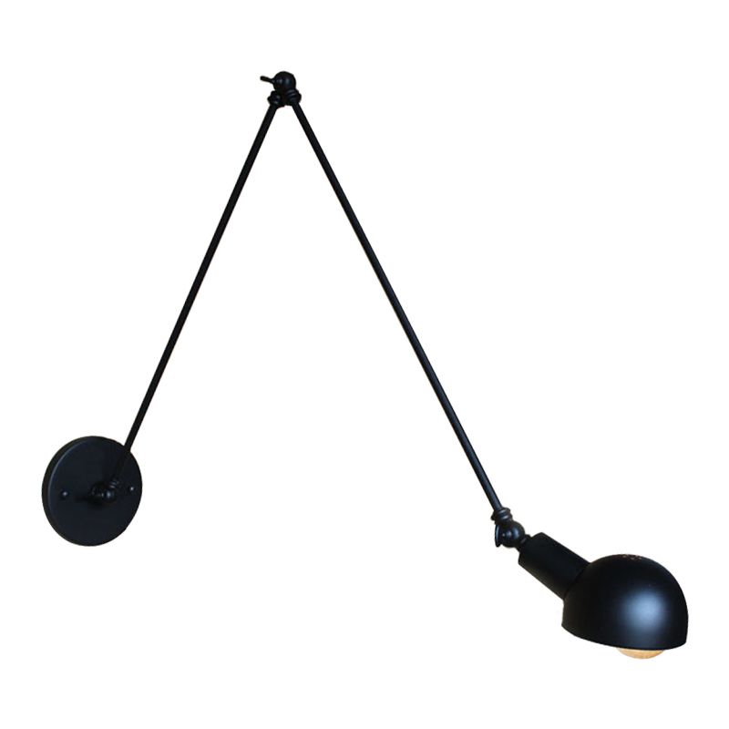 Brady Minimalist Adjustable Wall Lamp, Metal, Black, Bedroom