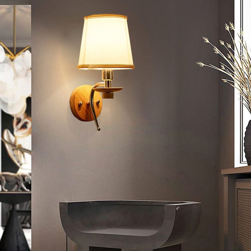 Eryn Modern Geometric Wood Vanity Wall Lamp, Bedroom/Bathroom