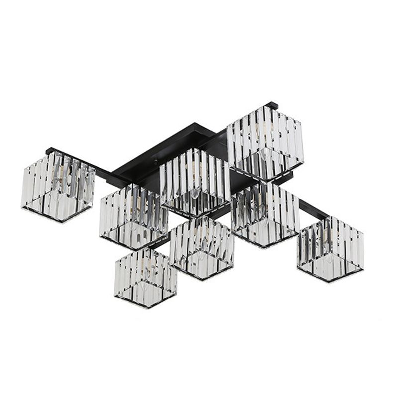 Kristy Modern Flush Mount Ceiling Light, Black/Gold