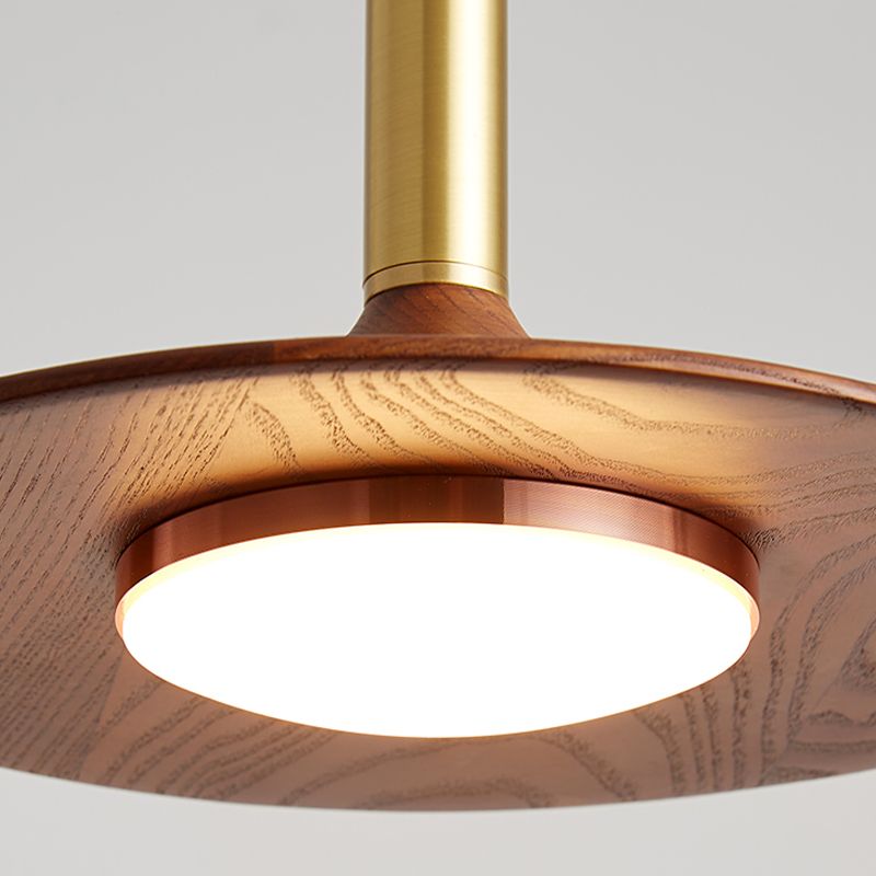 Carins Rustic Cap-shaped Wooden Pendant Light, Natural Wood