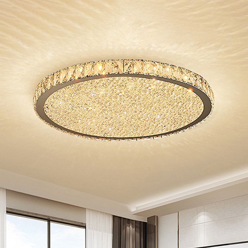 Kristy Luxury Stacked Crystal Glitter Flush Mount Ceiling Light