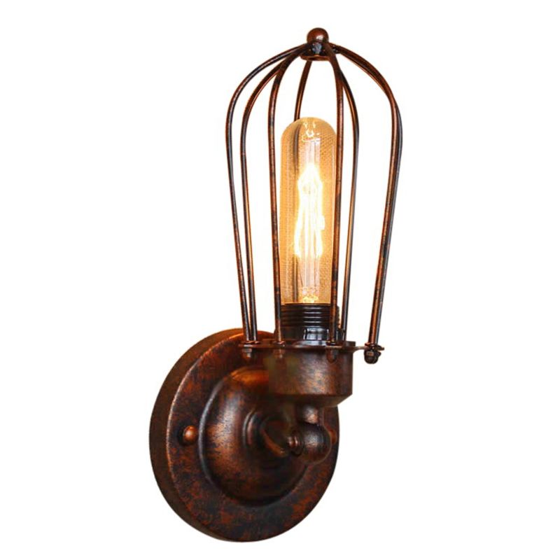 Alessio Vintage Iron Wall Lamp, Black/Rust/Bronze/Gold/Silver