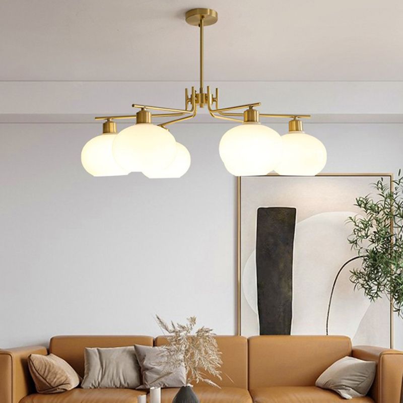 Valentina Pendant Light Semi-Circular Modern, Metal/Glass, Gold/Nickel, Dining Room