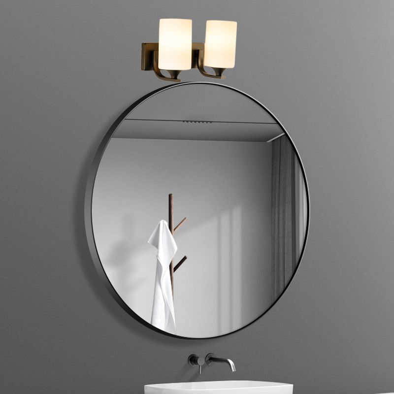 Eryn Modern Cylinder Metal Vanity Wall Lamp, Black/Chrome