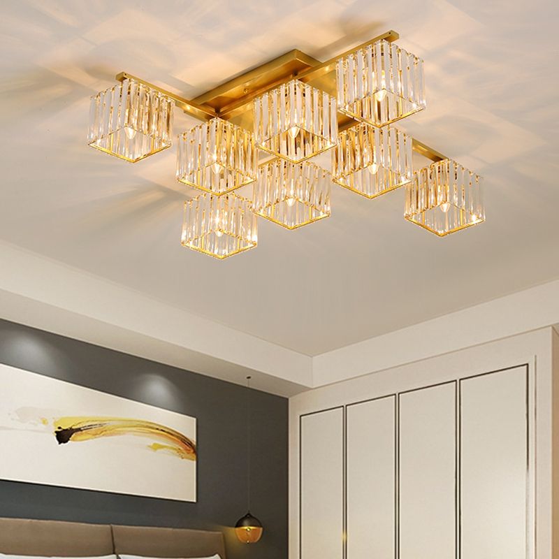 Kristy Modern Flush Mount Ceiling Light, Black/Gold