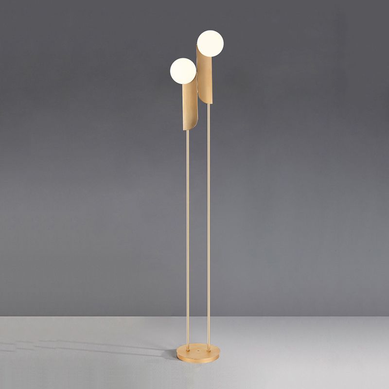 Salgado Minimalist Gold Floor Lamp, Metal, Living room