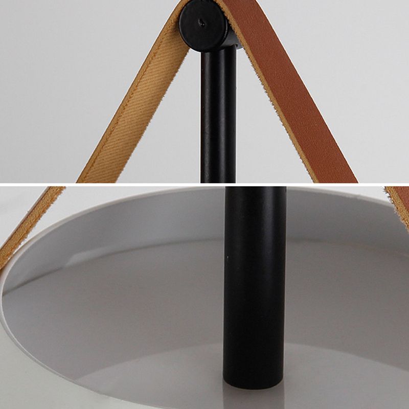 Morandi Modern Frisbee Shaped Metal Pendant Light, Black/White
