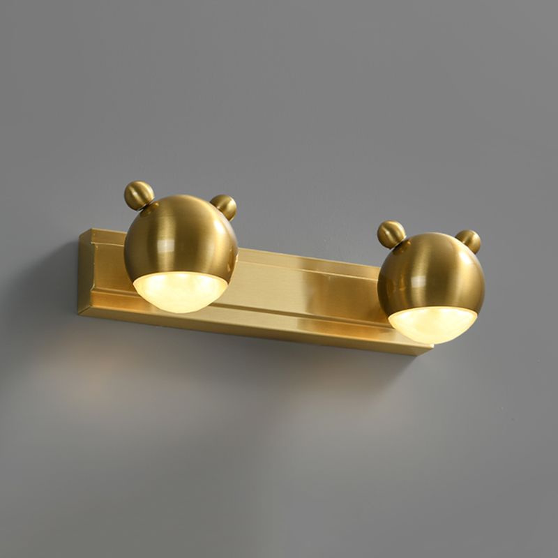 Leigh Modern Animal Globe Metal Vanity Wall Light, Gold, Bedroom