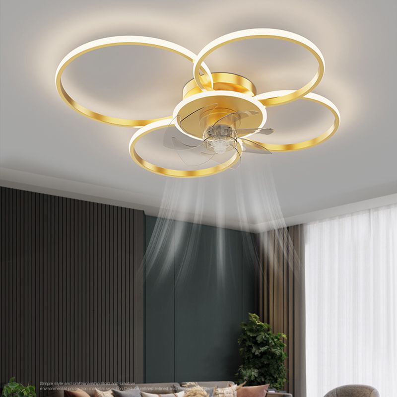 Arisha Ceiling Fan with Light, 2/3/4/5 Rings, 2 Color, L 18"/22"/24"/31.5"