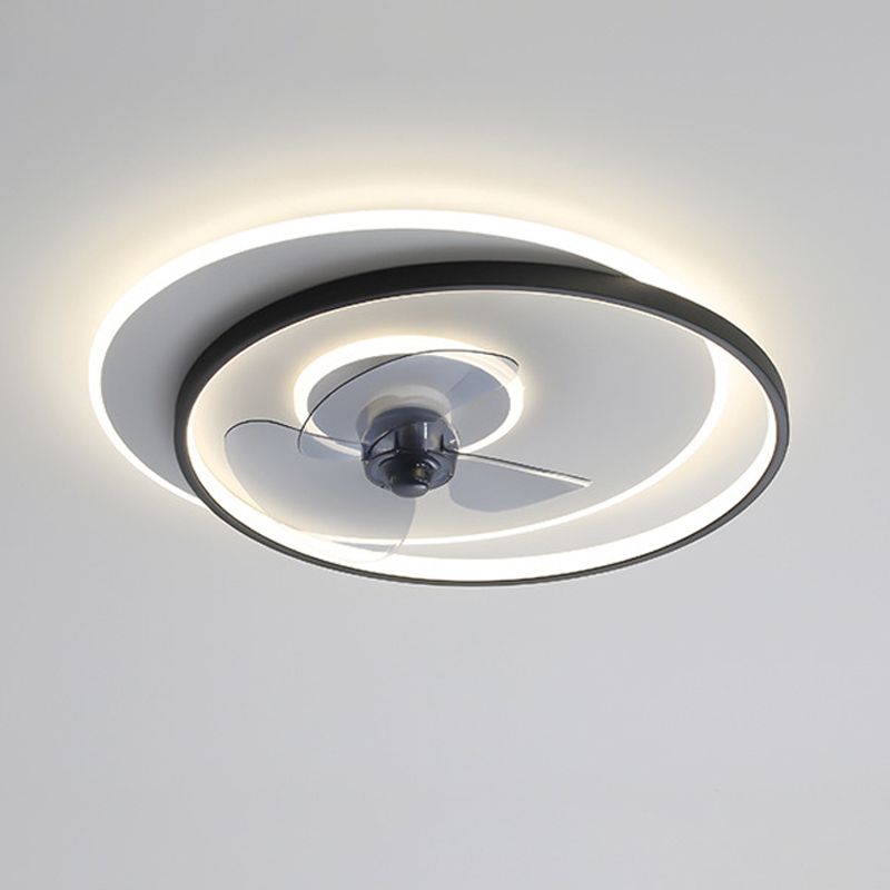 Quinn Double-ring Ceiling Fan with Light, 2 Color, DIA 18"/22"