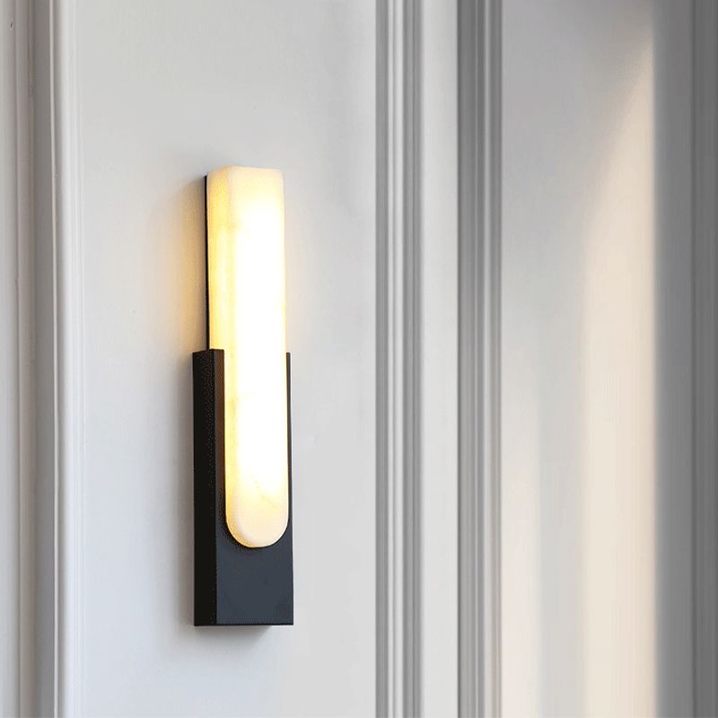 Chan Modern Rectangular Stone Metal Wall Lamp