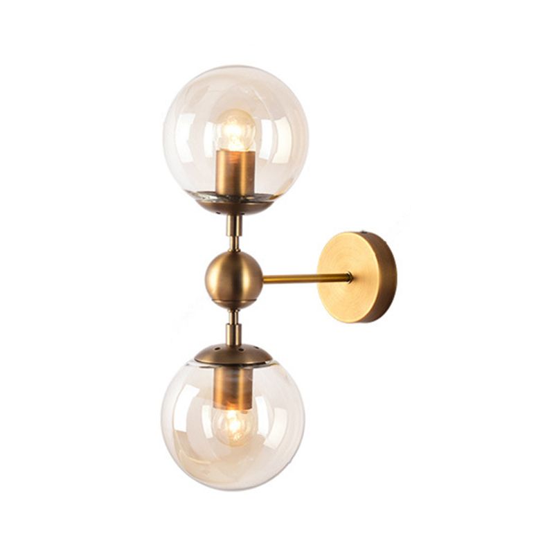 Valentina Globe Glass Vanity Wall Light, Black/Gold, Bedroom