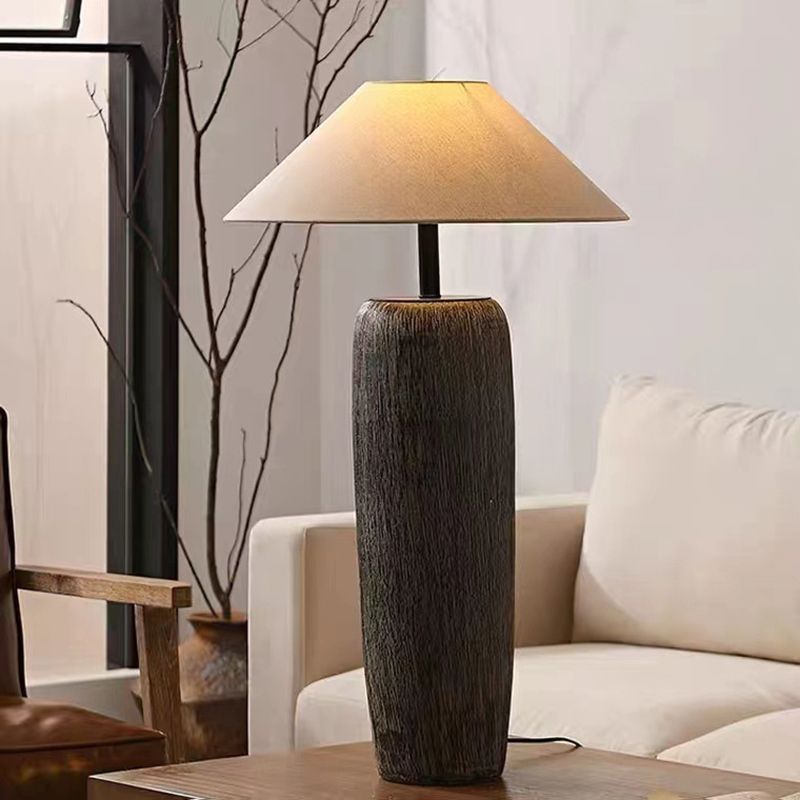 Salgado Retro Cone Ceramic Fabric Floor Lamp