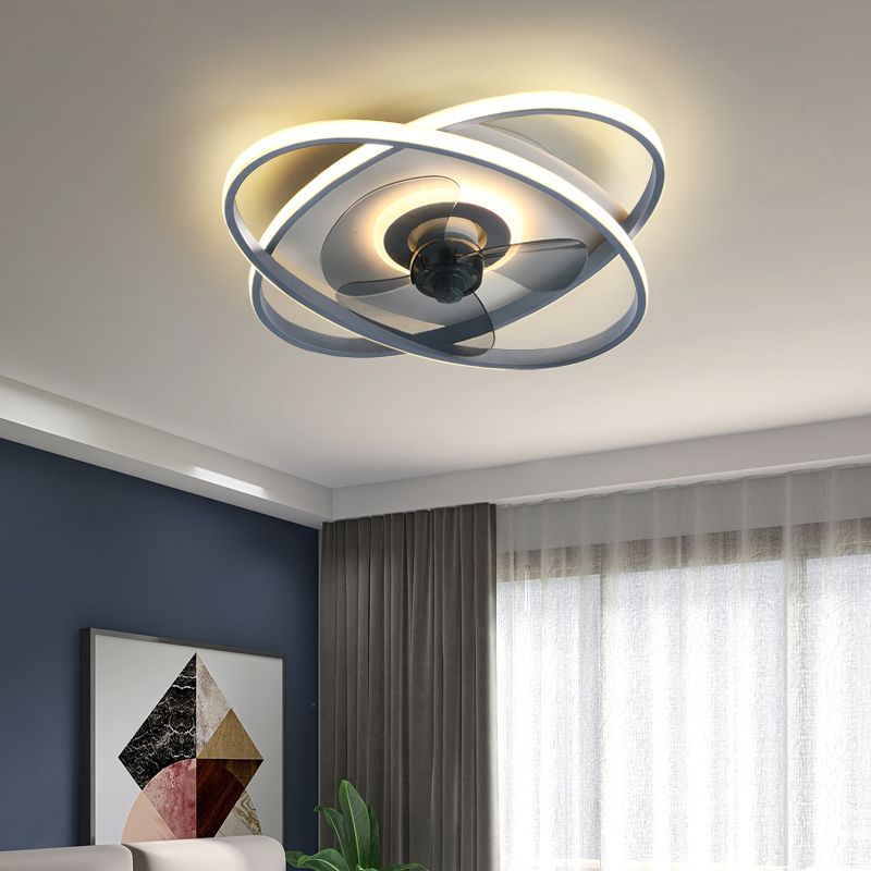 Arisha Double-ring Ceiling Fan with Light, 5 Color, L 19.6"