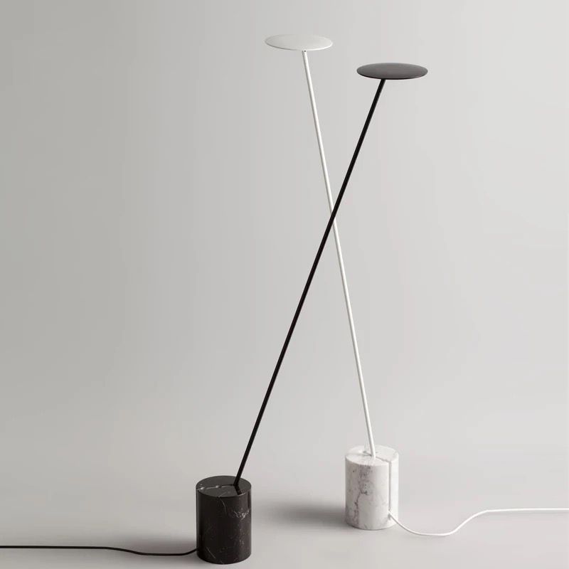 Valentina Nordic LED Floor Lamp, Black&White, Metal&Marble