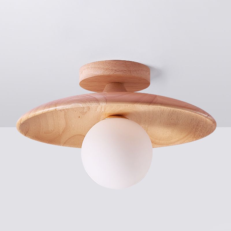 Carins Flush Mount Ceiling Light Natural/Walnut