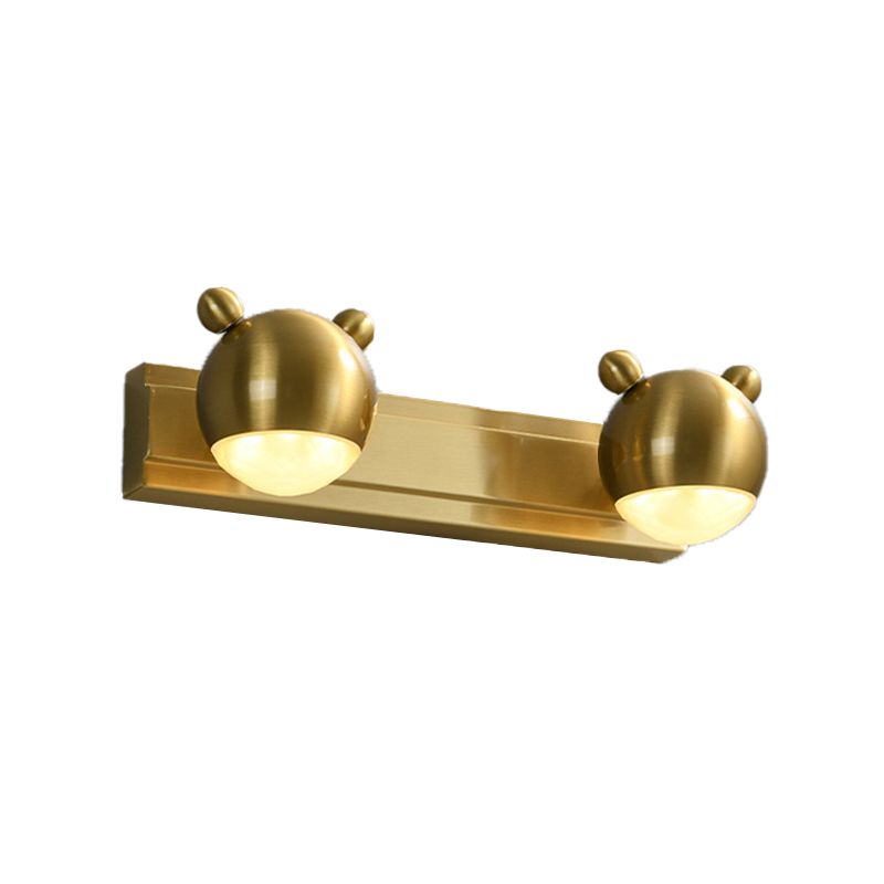 Leigh Modern Animal Globe Metal Vanity Wall Light, Gold, Bedroom