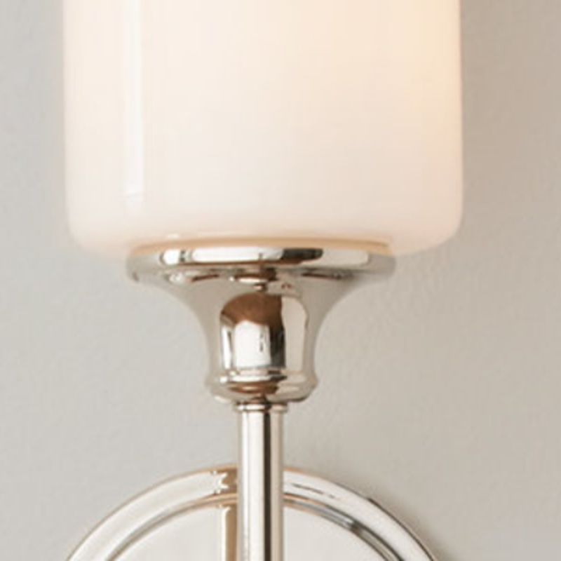 Eryn Nordic Vanity Metal Glass Minimalism Wall Lamp, Black/Silver