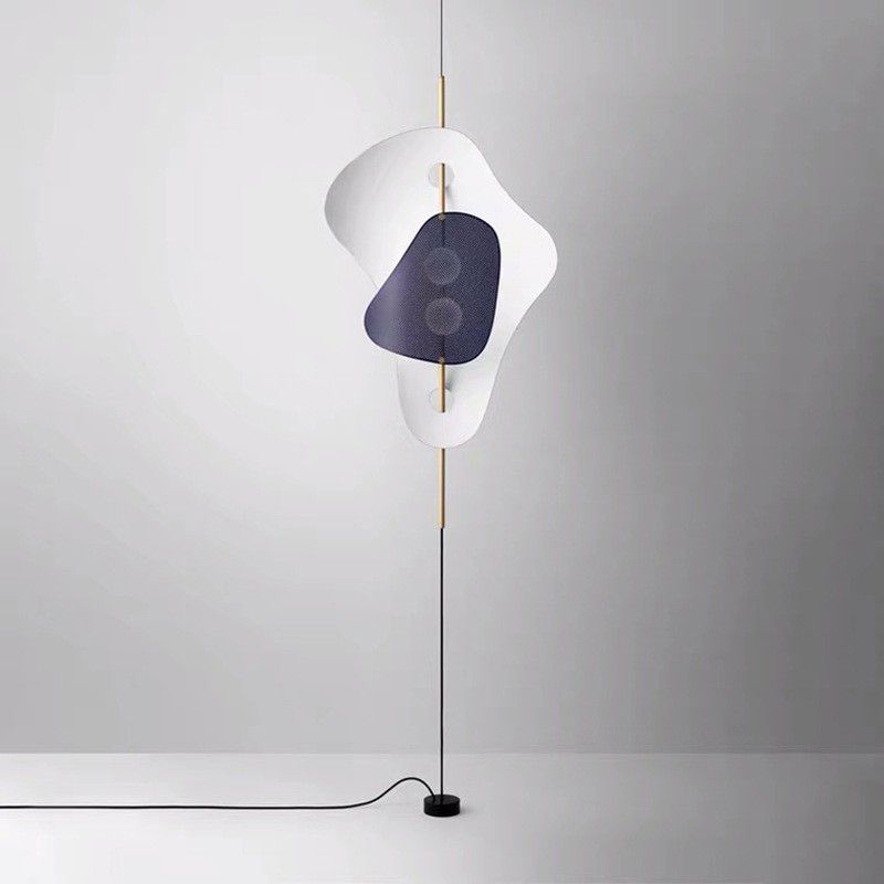 Salgado Modern Irregular Double Head Metal Floor Lamp, White