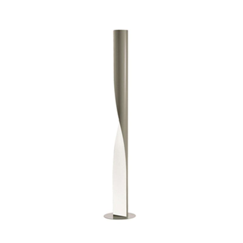Edge Modern Minimalist Twisted Cylinder Metal Floor Lamp, White/Red/Grey/Gold
