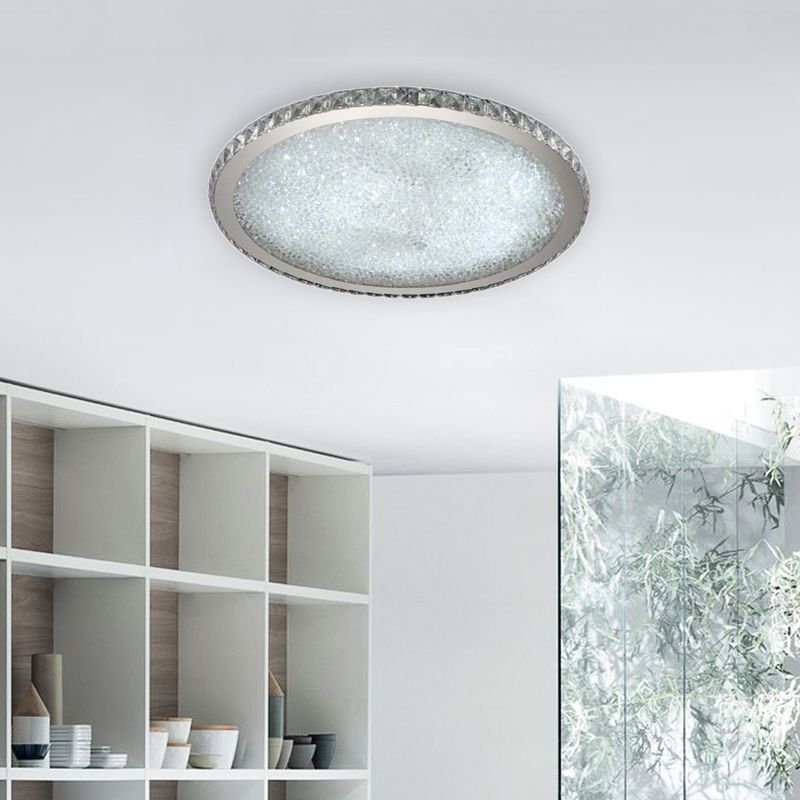 Kristy Luxury Stacked Crystal Glitter Flush Mount Ceiling Light