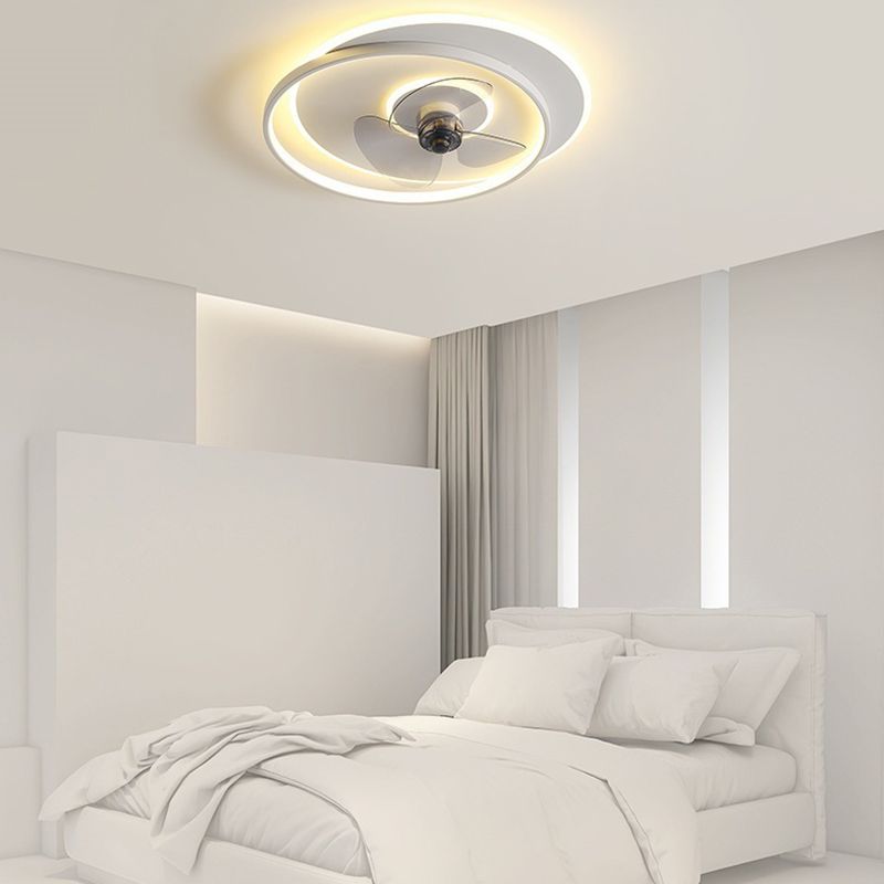 Arisha 2-Rings Ceiling Fan with Light, 2 Color, DIA 18"/22"