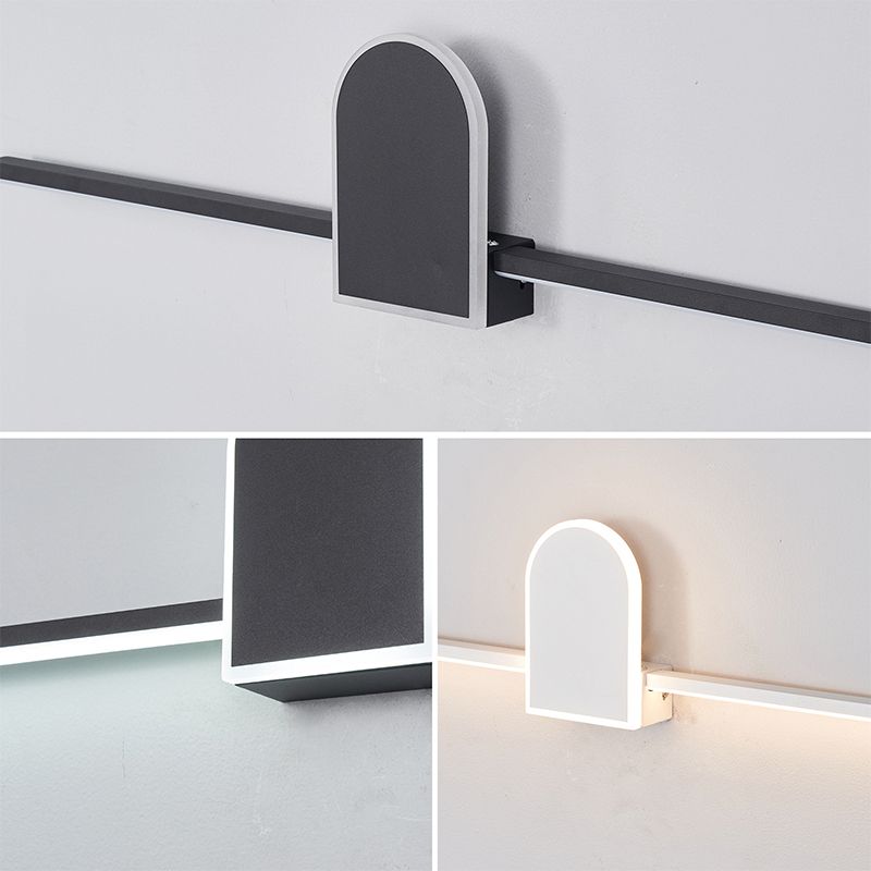 Edge Modern Linear Geometric Vanity Wall Light, Black/White