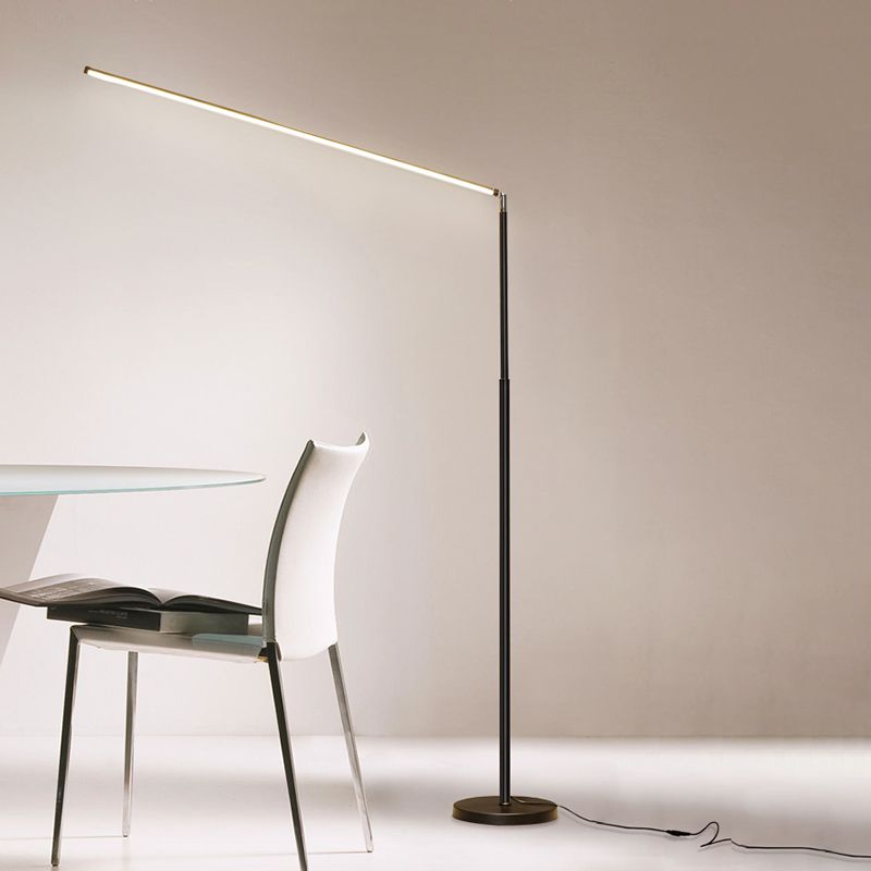 Edge Minimalistic Linear Floor Lamp, Metal, Black/White