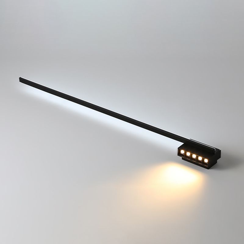 Edge Minimalist Linear Metal Vanity Wall Light, Black,  Bathroom