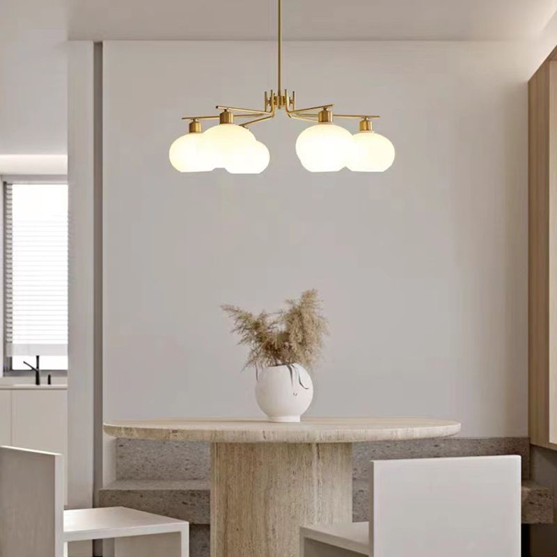 Valentina Pendant Light Semi-Circular Modern, Metal/Glass, Gold/Nickel, Dining Room