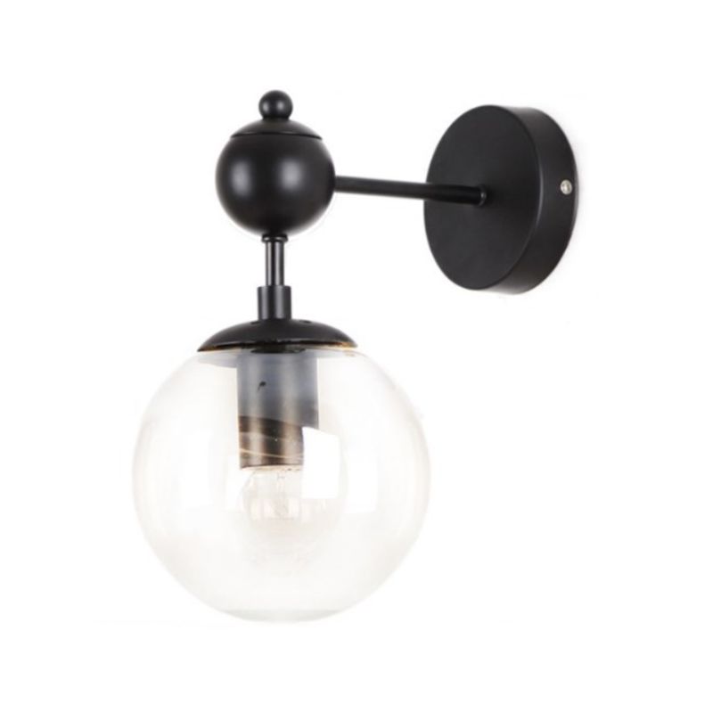 Valentina Globe Glass Vanity Wall Light, Black/Gold, Bedroom