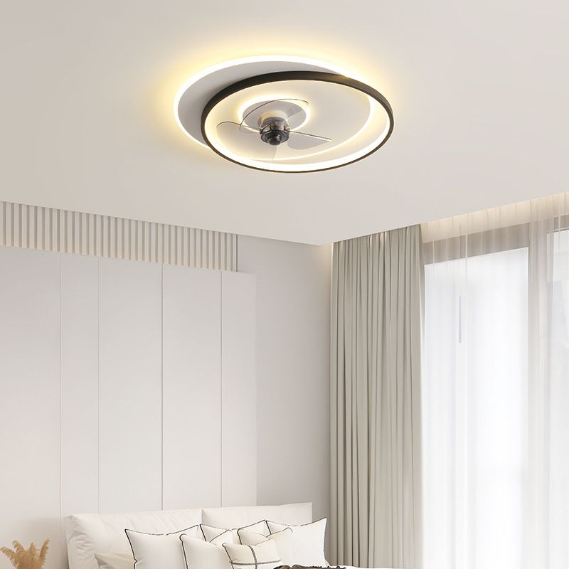 Quinn Double-ring Ceiling Fan with Light, 2 Color, DIA 18"/22"