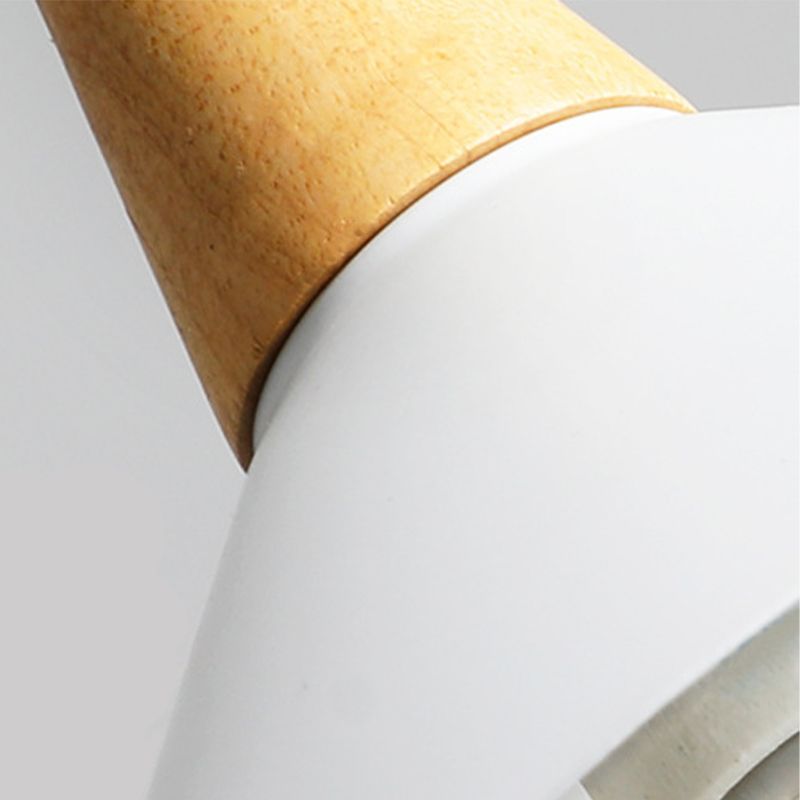 Morandi Minimalist Cap-shaped Metal Pendant Light, Natural Wood