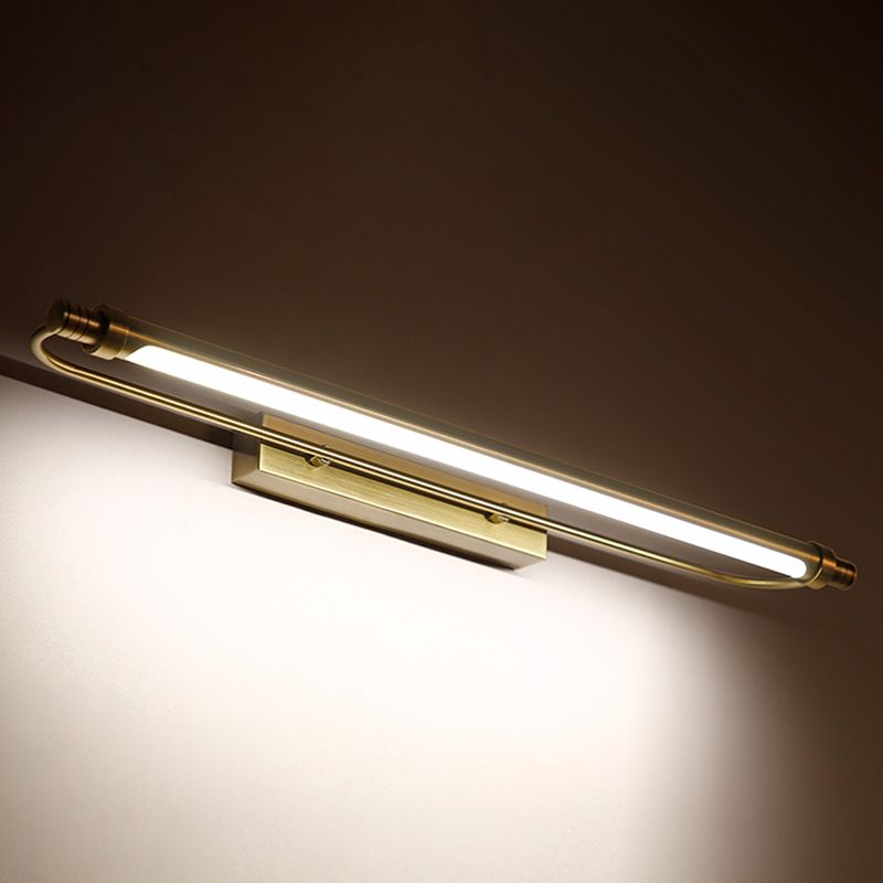 Leigh Modern Linear Metal Vanity Wall Lamp, Gold