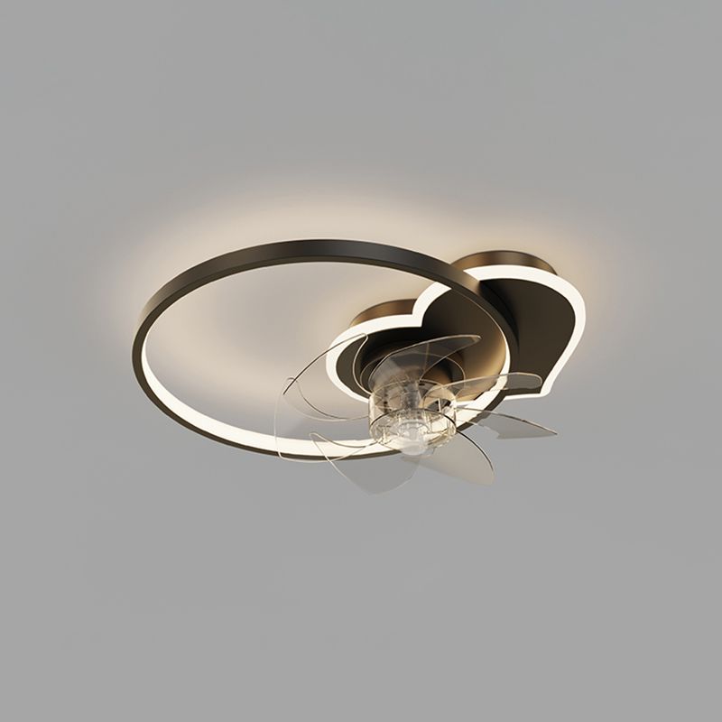 Arisha Ceiling Fan with Light, 2/3/4/5 Rings, 2 Color, L 18"/22"/24"/31.5"