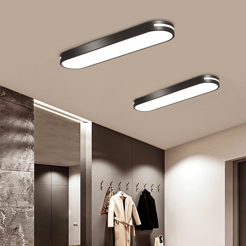 Quinn Oval Flush Mount LED Ceiling Light, Black/White/Grey/Gold