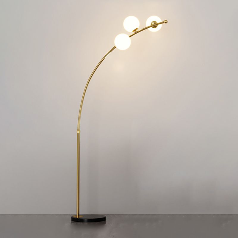 Valentina Modern Arc Multi Head Bubble Floor Lamp Black/Gold