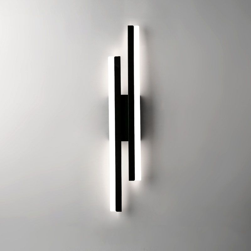 Alana Minimalist Geometric Wall Lamp, Acrylic/Metal, Black/White