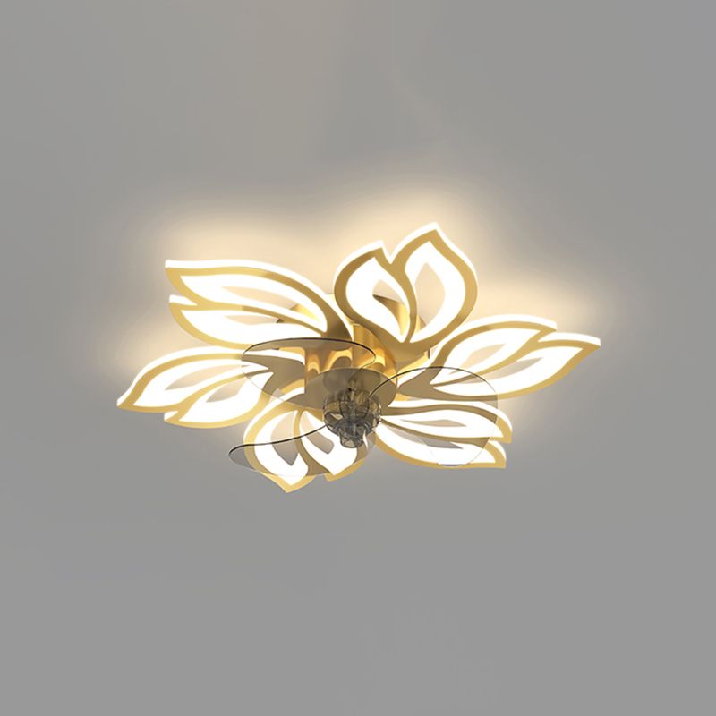 Hana Flower Ceiling Fan with Light, 3 Color, L 25.5"/27"/31"/35.5"