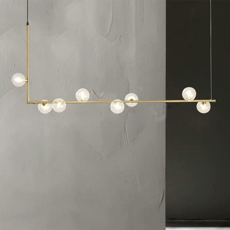 Valentina Minimalist Linear Pendant Light, Black & Gold, 6/8 Heads