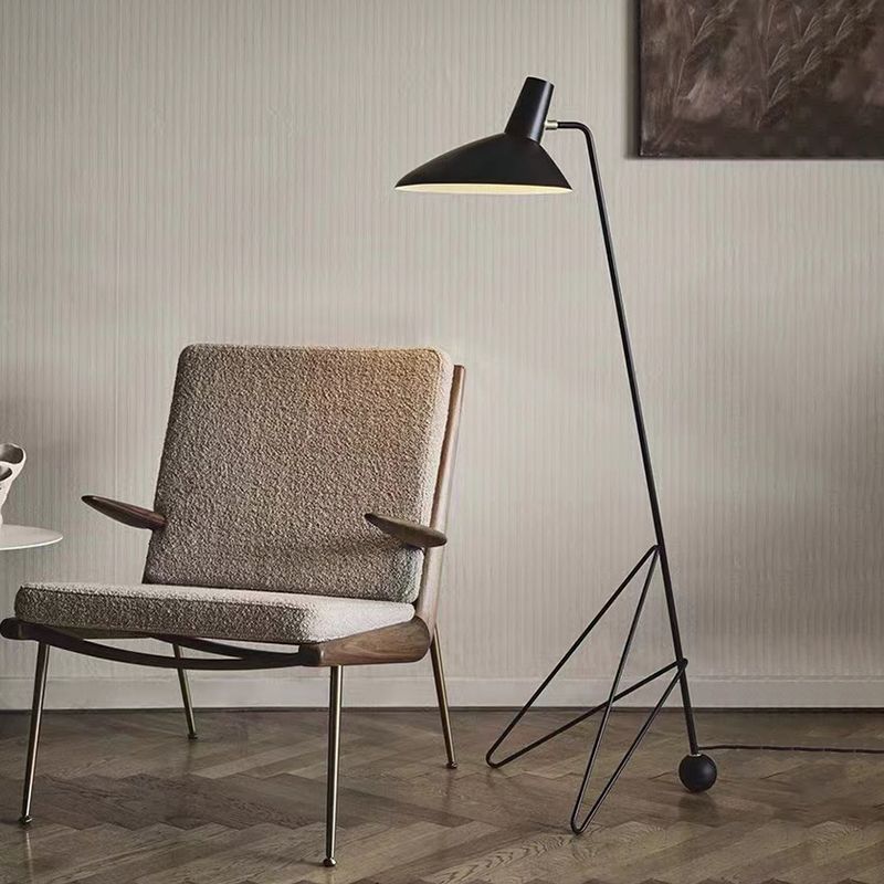 Salgado Modern Minimalist Geometric Tripod Metal Floor Lamp, Black