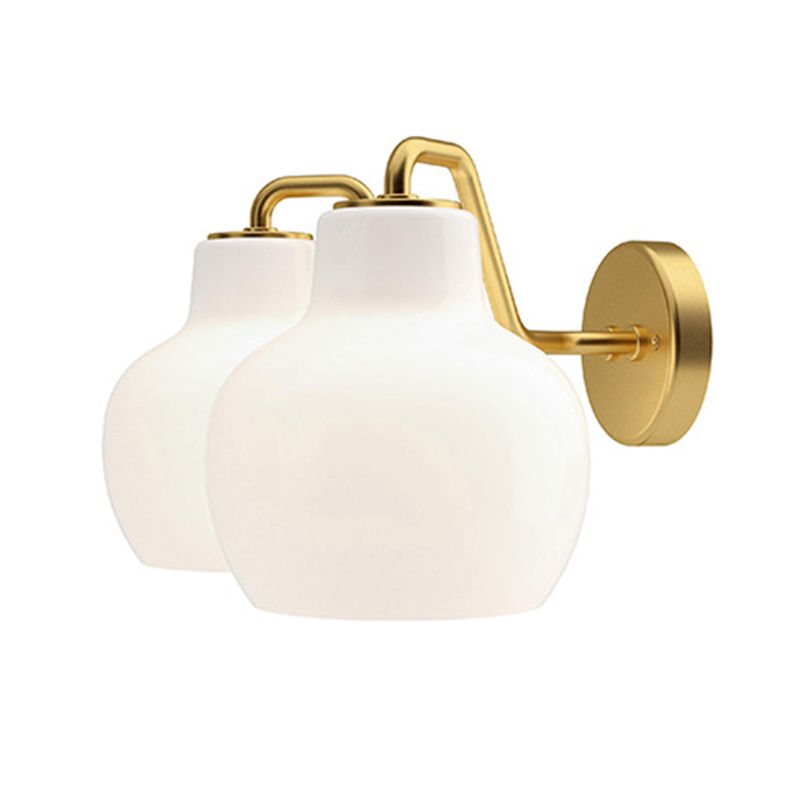 Lily Simple Dome Shape Vanity Wall Lamp, Metal/Glass