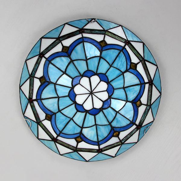 Eryn Flush Mount Glass Colorful Ceiling Light, Bedroom