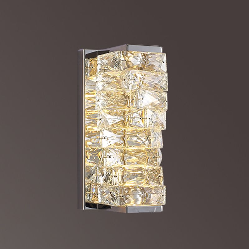 Kristy Modern rectangular Vanity Metal Crystal LED Wall Lamp